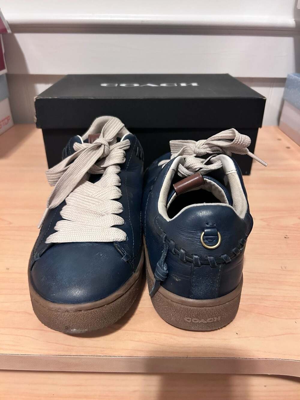 Coach LTHR CRFT C101 Denim Leather Sneakers Size 7.5 D - Picture 9 of 10